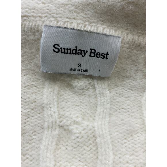 Sunday Best 'Octavia' White Zip Hoodie Size M - Picture 3 of 4